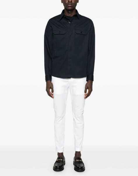 Camasi casual ZEGNA Cotton Shirt Jacket BLUE Barbati (BM 17343949) 2