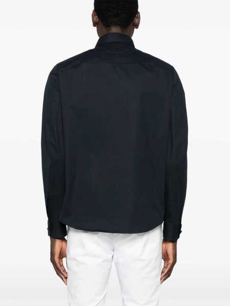 Camasi casual ZEGNA Cotton Shirt Jacket BLUE Barbati (BM 17343949) 4