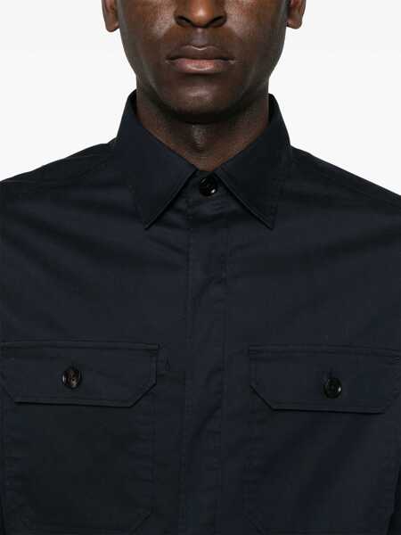Camasi casual ZEGNA Cotton Shirt Jacket BLUE Barbati (BM 17343949) 5