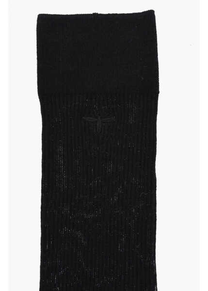 Sosete Dior Wool Long Socks With Embroidery Black Femei (BM 17344024) 2