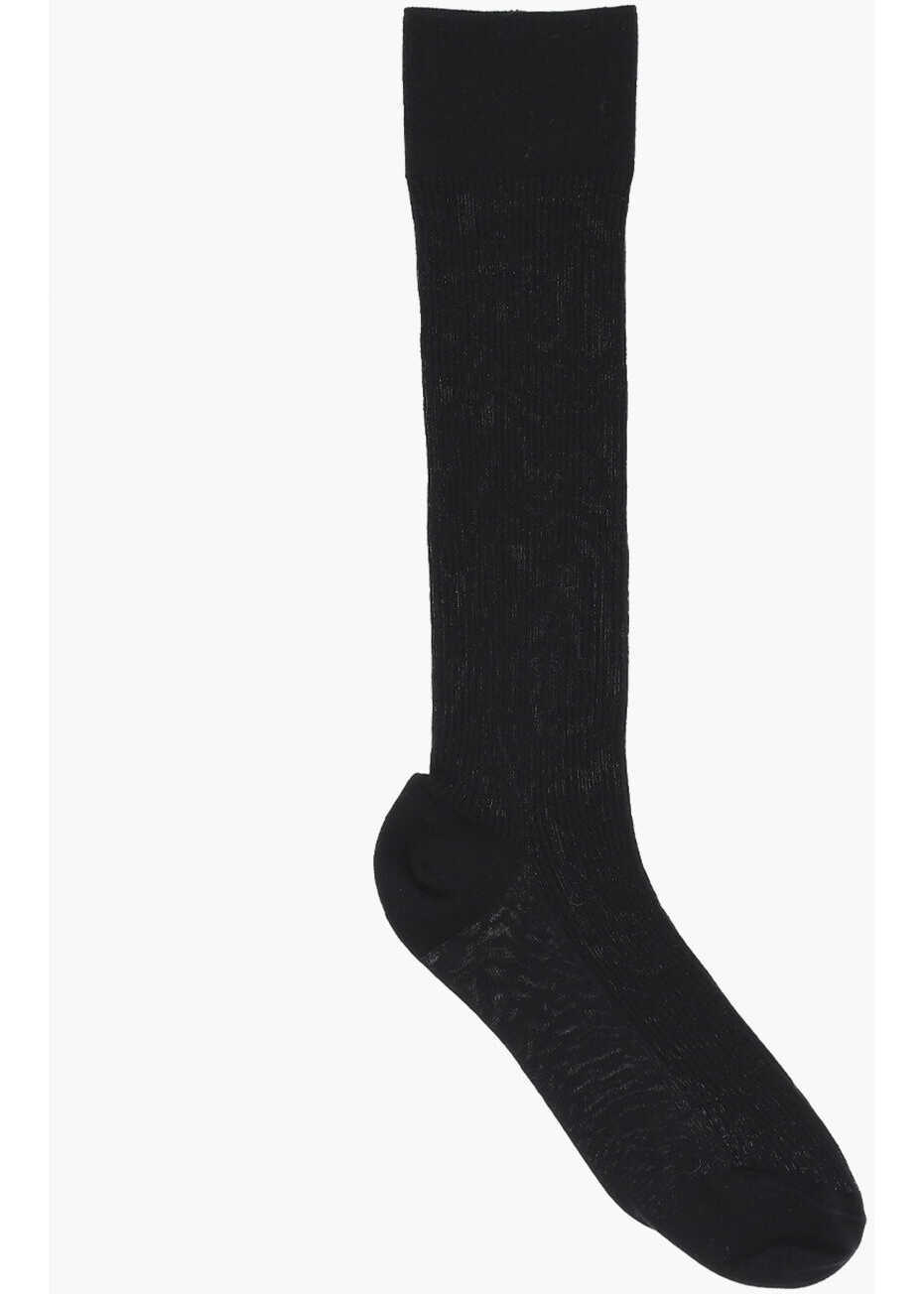 Sosete Dior Wool Long Socks With Embroidery Black Femei (BM 17344024) 3