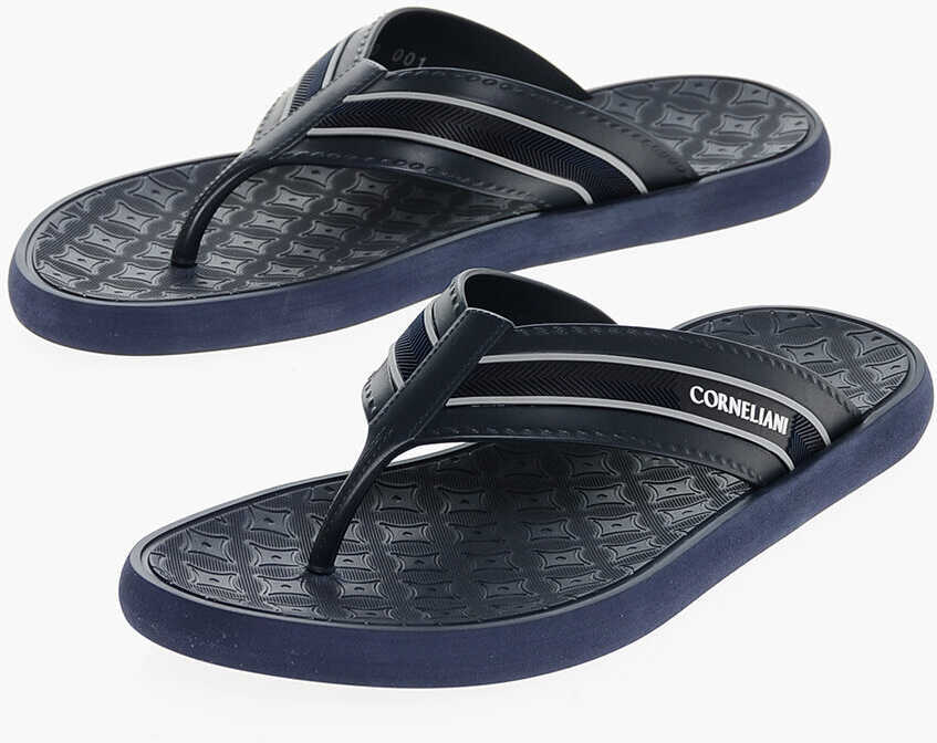 Slapi CORNELIANI Logoed Rubber Flip-Flops Black Barbati (BM 17344108) 1