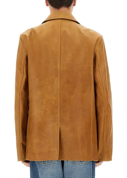 Sacouri OUR LEGACY Leather Opening Blazer BROWN Barbati (BM 17344192) 3