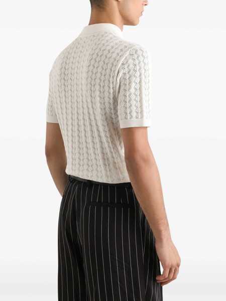 Camasi casual Dolce & Gabbana Perforated Cotton Knit Shirt WHITE Barbati (BM 17344258) 4