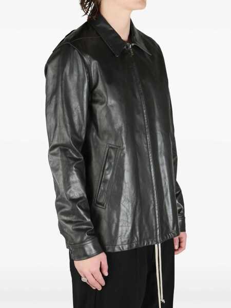 Geci de piele Rick Owens Leather Brad Jacket BLACK Barbati (BM 17344342) 4