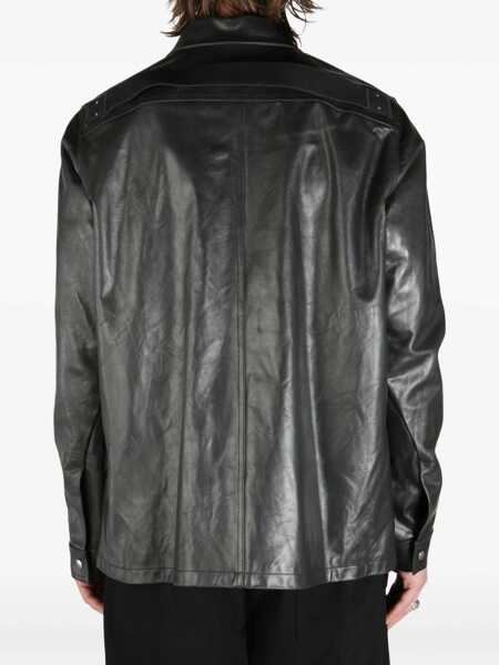 Geci de piele Rick Owens Leather Brad Jacket BLACK Barbati (BM 17344342) 5