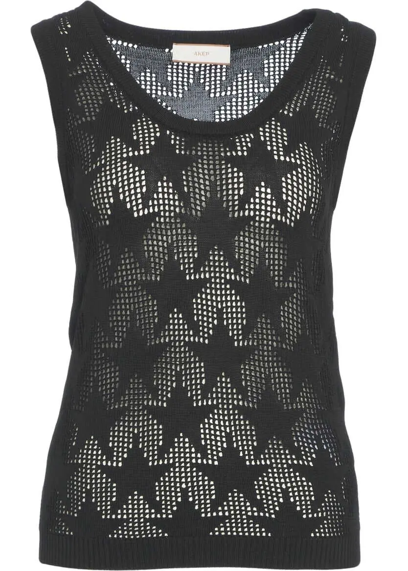 Tricouri AKEP Knit top Black Femei (BM 17344711) 2