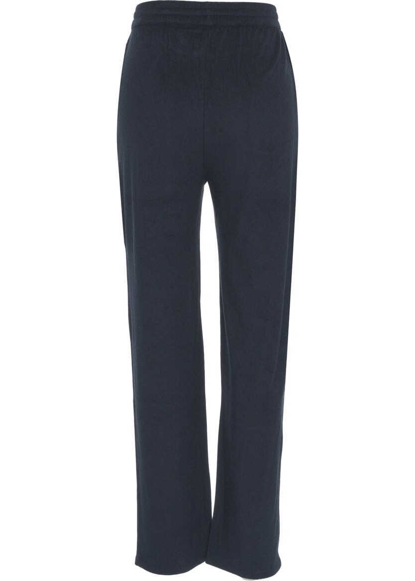 Pantaloni de trening Majestic Filatures Wide leg joggers in terry cloth Blue Femei (BM 17344726) 3