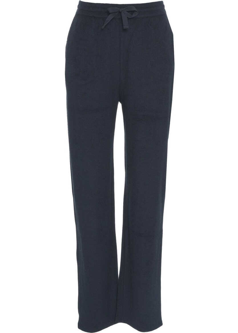 Pantaloni de trening Majestic Filatures Wide leg joggers in terry cloth Blue Femei (BM 17344726) 1