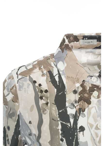Rochii lungi Himons Chemisier dress with print Brown Femei (BM 17344756) 5