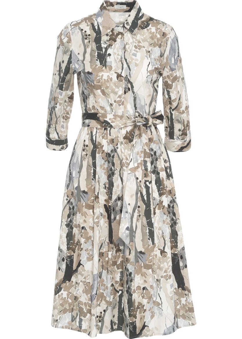 Rochii lungi Himons Chemisier dress with print Brown Femei (BM 17344756) 1