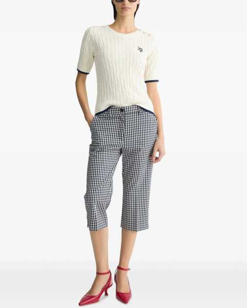Tricouri Liu Jo Knit t-shirt with logo embroidery White Femei (BM 17344768) 2