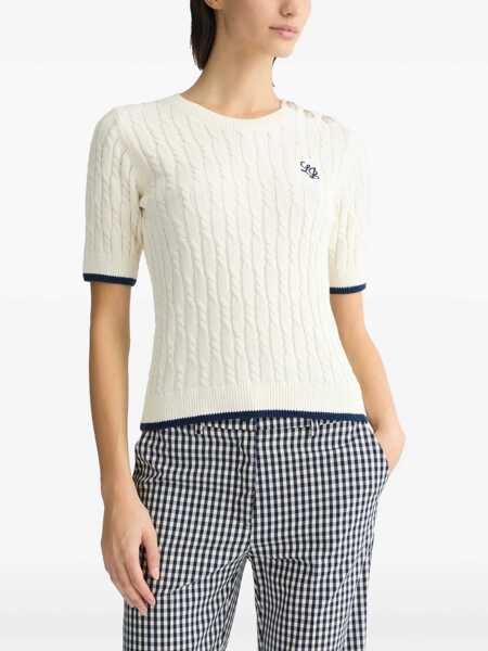 Tricouri Liu Jo Knit t-shirt with logo embroidery White Femei (BM 17344768) 3