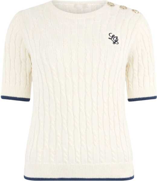 Tricouri Liu Jo Knit t-shirt with logo embroidery White Femei (BM 17344768) 1