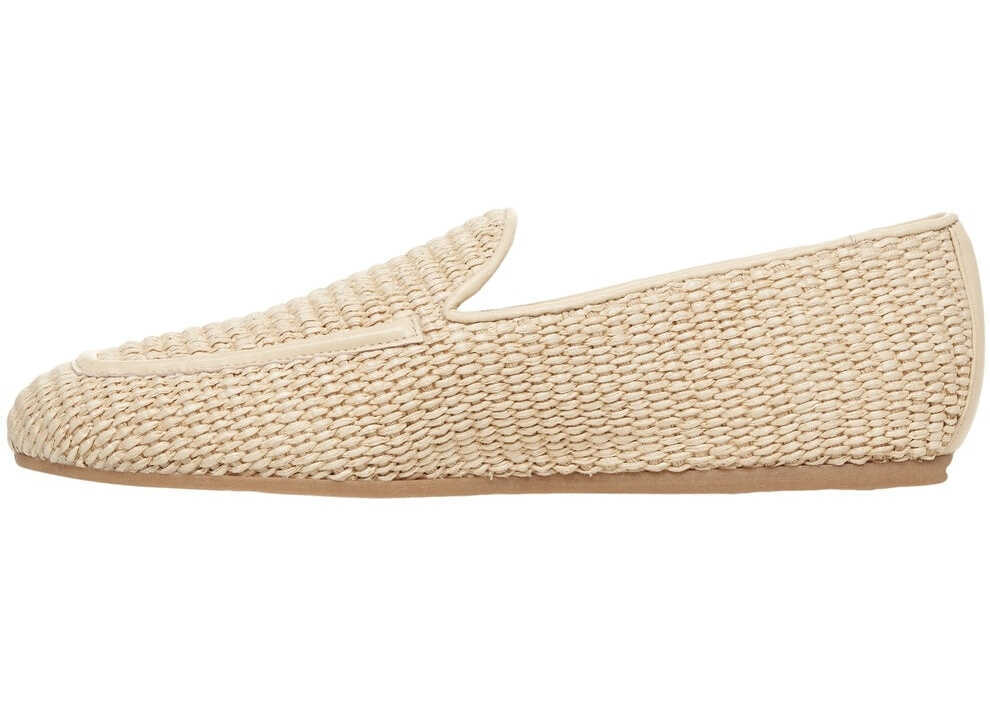 Balerini Stuart Weitzman Raffia loafers Lee Beige Femei (BM 17344879) 4