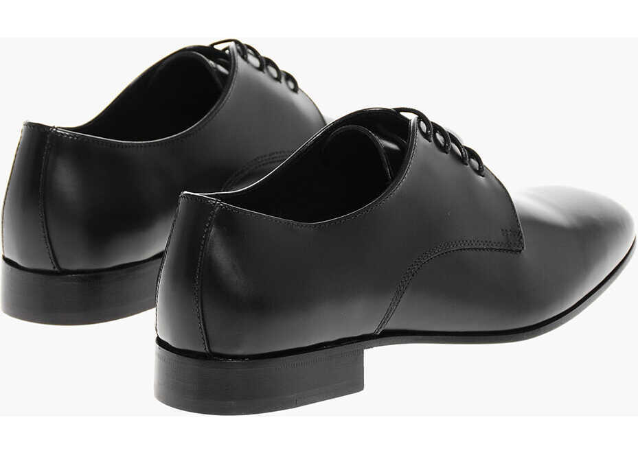Pantofi Oxford CORNELIANI Cc Collection Brushed Leather Derby Shoes Black Barbati (BM 17344945) 2