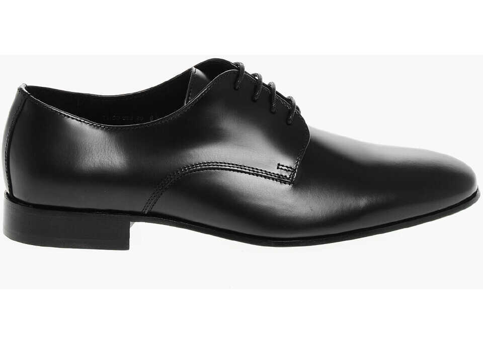 Pantofi Oxford CORNELIANI Cc Collection Brushed Leather Derby Shoes Black Barbati (BM 17344945) 3