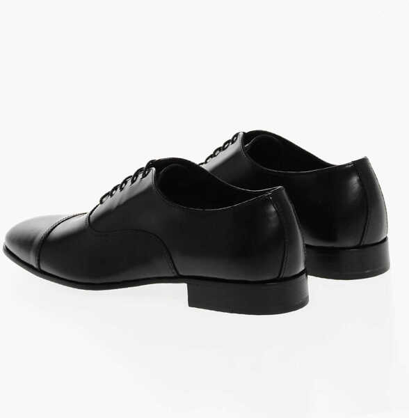 Pantofi Oxford CORNELIANI Cc Collection Brsuhed Leather Oxford Shies Black Barbati (BM 17344951) 2