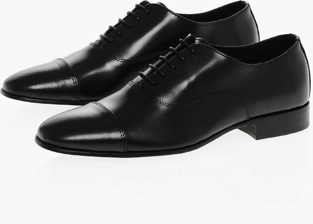 Pantofi Oxford CORNELIANI Cc Collection Brsuhed Leather Oxford Shies Black Barbati (BM 17344951) 1