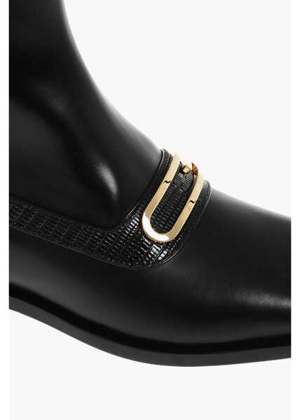 Ghete Gucci Leather Booties With Monogram Logo Black Barbati (BM 17344963) 4
