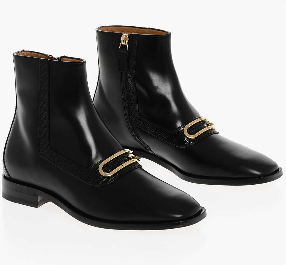 Ghete Gucci Leather Booties With Monogram Logo Black Barbati (BM 17344963) 1