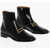 Gucci Leather Booties With Monogram Logo Black