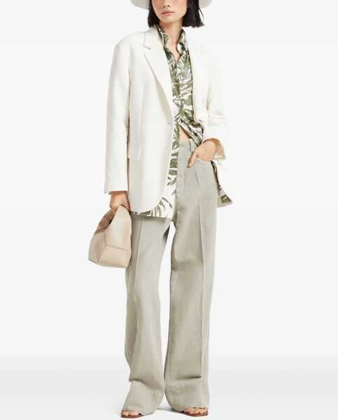 Camasi casual Brunello Cucinelli Leaf print Long Shirt PANAMA/VERDE Femei (BM 17345143) 2