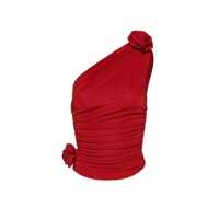 Tricouri Magda Butrym Red One-Shoulder T-Shirt Femei
