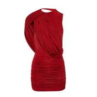 Rochii Magda Butrym Asymmetric Draped Mini Dress In Red Femei
