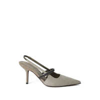 Pantofi Brunello Cucinelli Dama - Pantofi cu toc Brunello Cucinelli Brunello Cucinelli Pointed Sling-Back Shoes GREY Femei (BM 17349849) - B-mall.ro