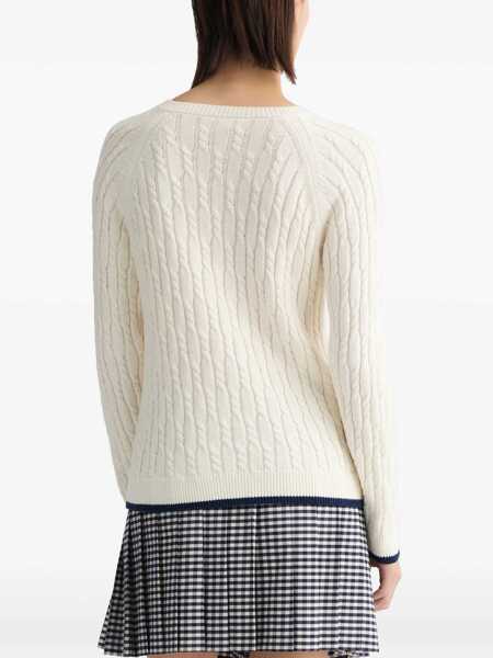 Pulovere Liu Jo Cable knit sweater with logo embroidery White Femei (BM 17351377) 4