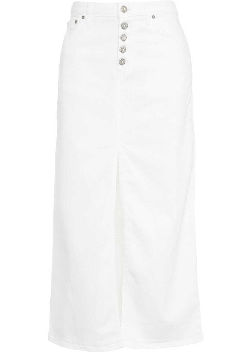 Rochii casual Dondup Denim midi skirt White Femei (BM 17351401) 2