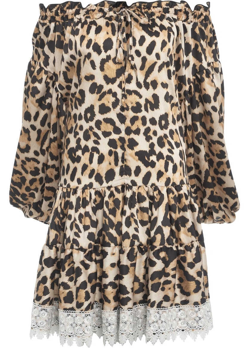 Rochii scurte 5 Progress Mini dress with lace detail Brown Femei (BM 17351407) 2
