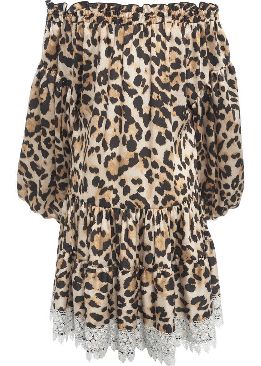 Rochii scurte 5 Progress Mini dress with lace detail Brown Femei (BM 17351407) 3