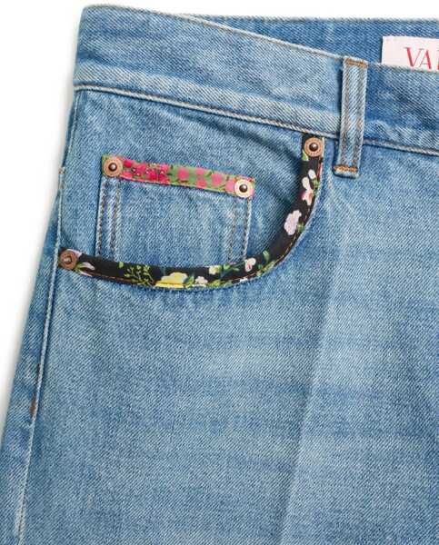 Blugi Valentino Garavani Floral Print Jeans LIGHT BLUE Femei (BM 17351587) 4