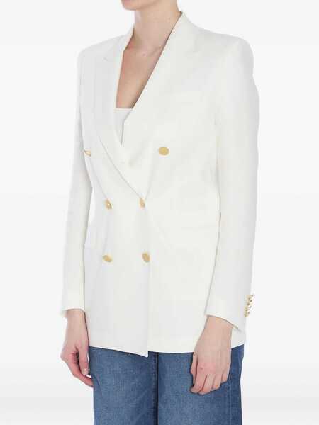 Sacouri Tagliatore Double-Breasted Jacket WHITE Femei (BM 17351611) 2