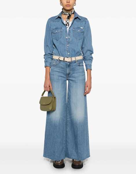 Blugi MOTHER The Swisher Sneak Fray Jeans LIGHT BLUE Femei (BM 17351698) 2