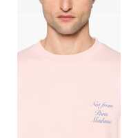 Tricouri DRÔLE DE MONSIEUR pentru Barbati - Tricouri DRLE DE MONSIEUR T-Shirt With Italicized Slogan PINK Barbati (BM 17351773) - B-mall.ro