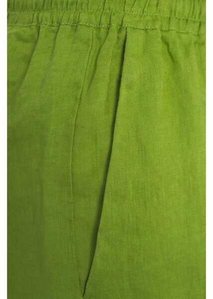 Pantaloni scurti Otto d ame Linen shorts Green Femei (BM 17352721) 4