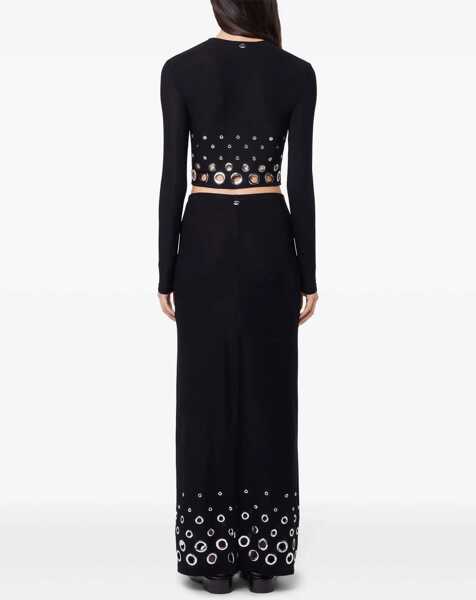 Bluze RABANNE Cropped Top With Eyelets BLACK Femei (BM 17352829) 4