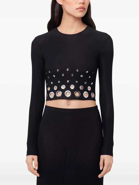 Bluze RABANNE Cropped Top With Eyelets BLACK Femei (BM 17352829) 5