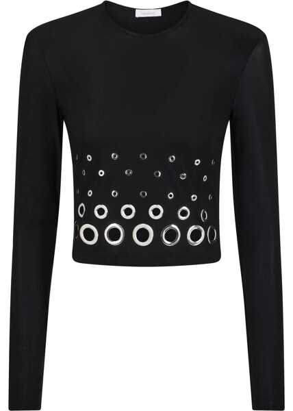 Bluze RABANNE Cropped Top With Eyelets BLACK Femei (BM 17352829) 1