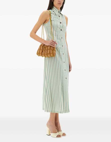 Rochii casual ALYSI Colorful Stripes Chemisier Dress GREEN Femei (BM 17352886) 2