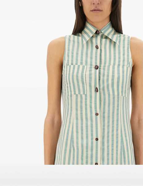 Rochii casual ALYSI Colorful Stripes Chemisier Dress GREEN Femei (BM 17352886) 4