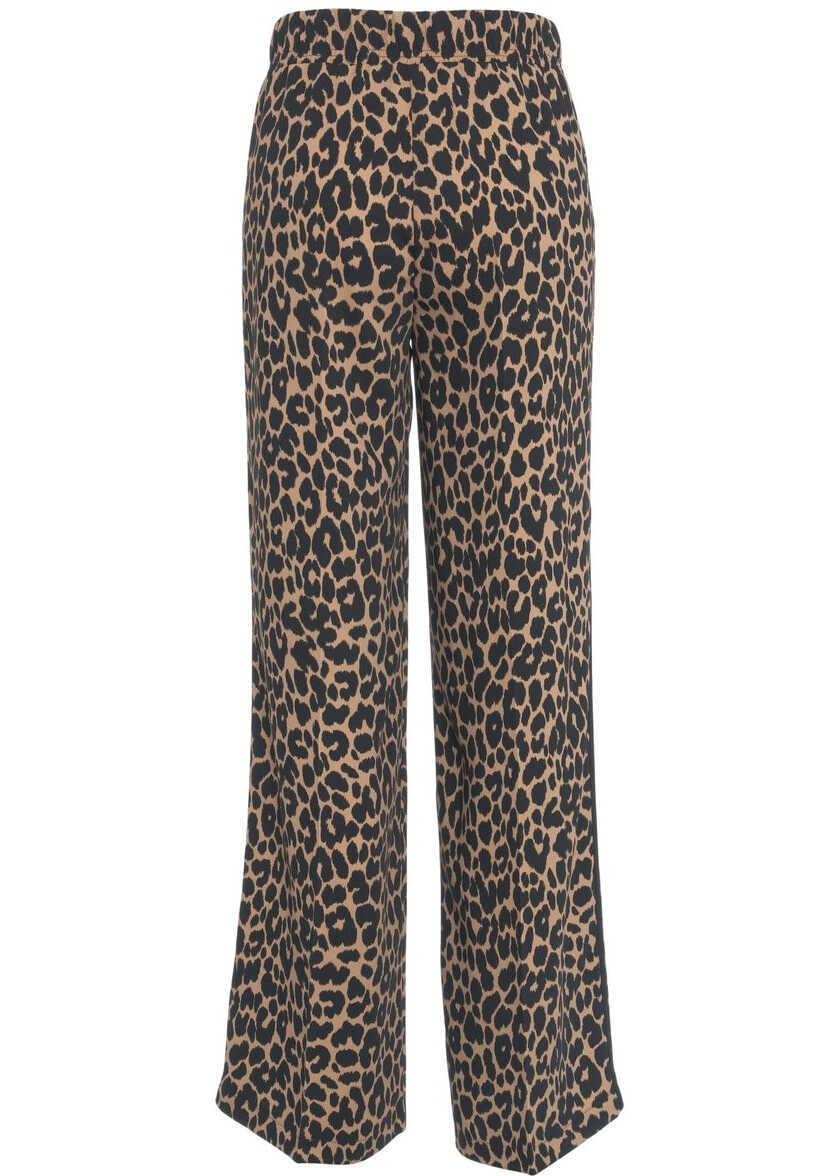 Pantaloni eleganti Cambio Pants with animal print Avril Brown Femei (BM 17352940) 3