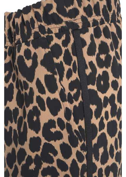 Pantaloni eleganti Cambio Pants with animal print Avril Brown Femei (BM 17352940) 5