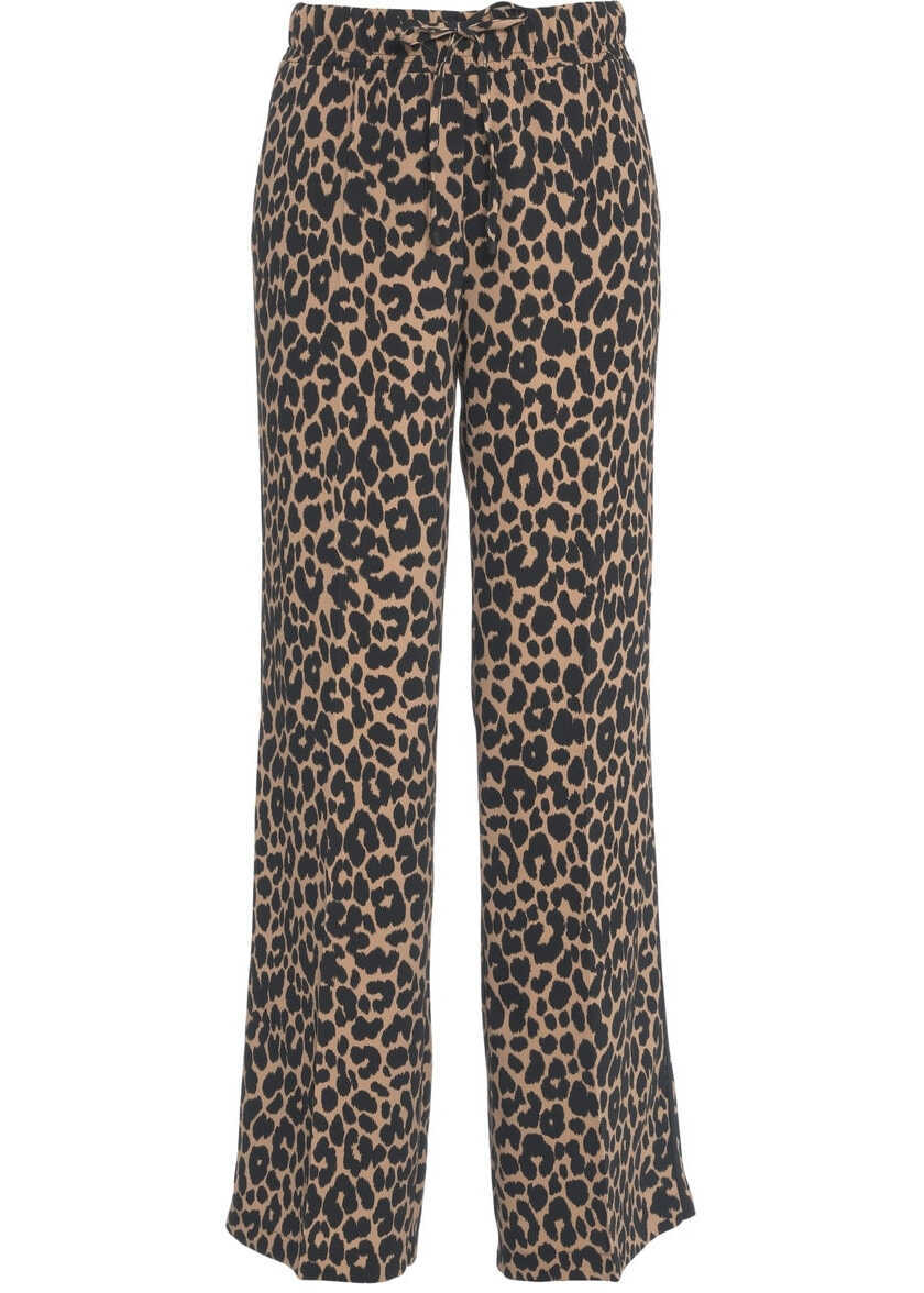 Pantaloni eleganti Cambio Pants with animal print Avril Brown Femei (BM 17352940) 1