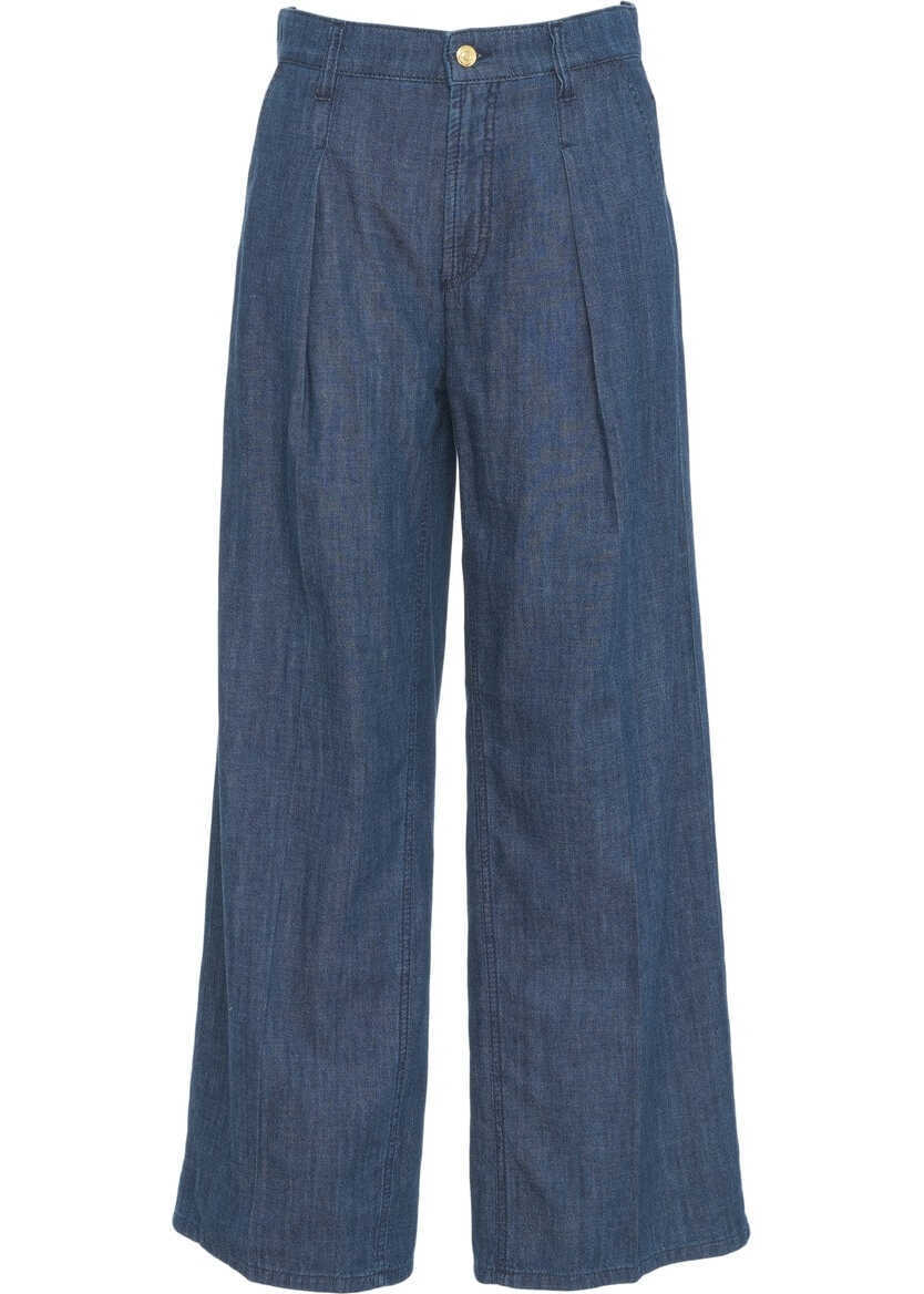 Pantaloni eleganti Cambio Wide leg pants Alina Blue Femei (BM 17352946) 1