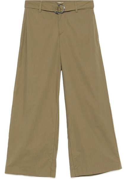 Pantaloni eleganti Liu Jo Wide leg pants with belt Green Femei (BM 17352967) 1
