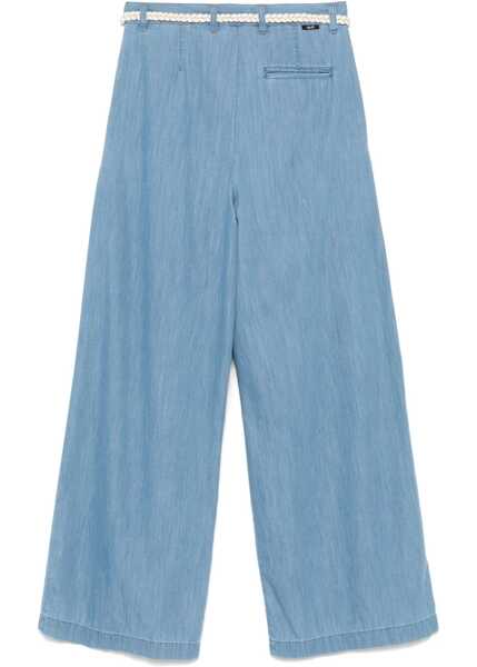 Pantaloni eleganti Liu Jo Flared pants with belt Blue Femei (BM 17352970) 2